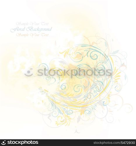 Vector Grunge Floral Design Background