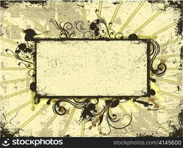 vector grunge floral frame