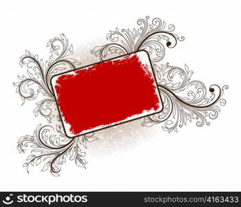 vector grunge floral frame