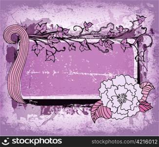 vector grunge floral frame
