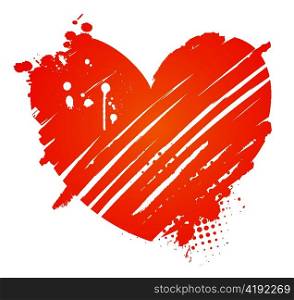 vector grunge heart valentine illustration
