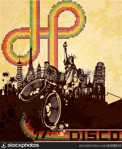 vector grunge urban music poster