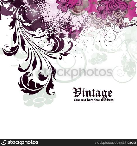 vector grunge vintage floral background