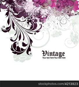 vector grunge vintage floral background