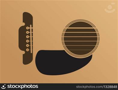 Vector guitar flat style illustration. Music instrument abstract graphic design