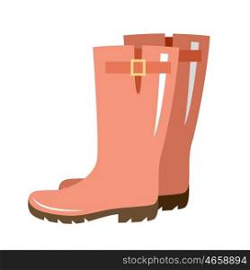Vector gumboots of red color