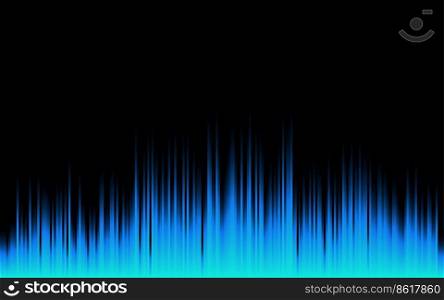 Vector half circles Digital Technology Ai lines flowing dynamic pattern in blue green colors isolated on black background Vector Illustration