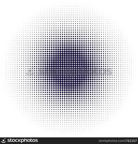 Vector halftone dots background. Ultra violet dots on white background