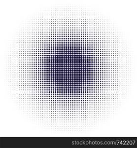 Vector halftone dots background. Ultra violet dots on white background
