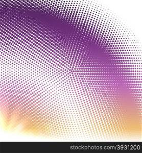 Vector halftone dotted mosaic with sun flares and bokeh