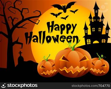 Vector Halloween Party Poster. Pumpkin