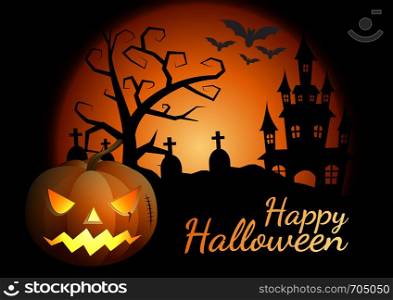 Vector Halloween Party Poster. Pumpkin