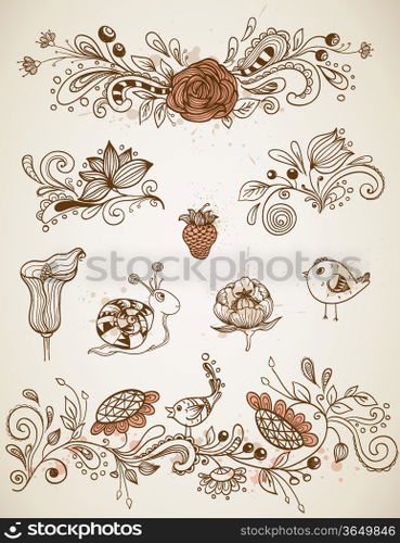 vector hand drawn doodle elements for design