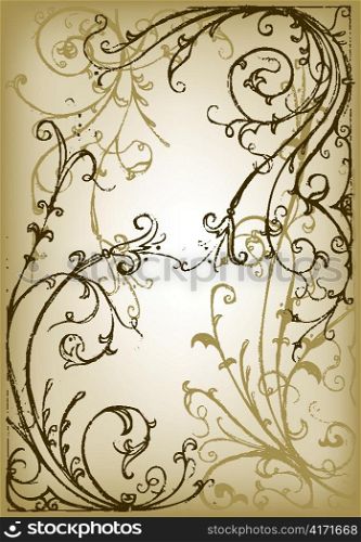 vector hand drawn floral vintage illustration