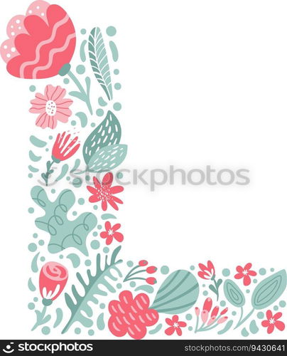 Vector Hand Drawn Font Letter L with Flowers and Branches Blossom Spring. Floral alphabet Typography uppercase Summer letter monogram or Logo Design wedding abc.. Vector Hand Drawn Font Letter L with Flowers and Branches Blossom Spring. Floral alphabet Typography uppercase Summer letter monogram or Logo Design wedding abc