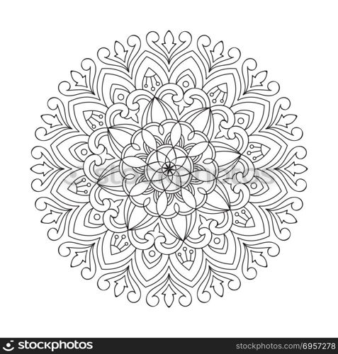 Vector Hand Drawn Mandala. Colouring Page. 1804col_p