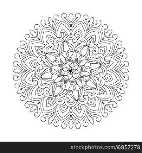 Vector Hand Drawn Mandala. Colouring Page. 1804col_p