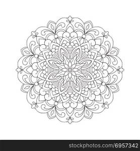 Vector Hand Drawn Mandala. Colouring Page. Vector Coloring Page, Circle Mandala