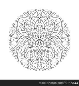 Vector Hand Drawn Mandala. Colouring Page. Vector Hand Drawn Mandala