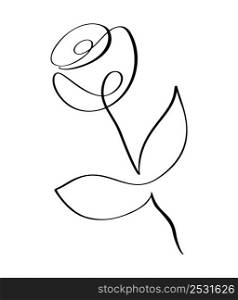 Vector Hand Drawn One Line Art Drawing of Flower Rose. Minimalist Trendy Contemporary Floral Design Perfect for Wall Art, Prints, Social Media, Posters, Invitations, Branding Design.. Vector Hand Drawn One Line Art Drawing of Flower Rose. Minimalist Trendy Contemporary Floral Design Perfect for Wall Art, Prints, Social Media, Posters, Invitations, Branding Design