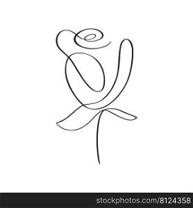 Vector Hand Drawn One Line Art Drawing of Flower Rose. Minimalist Trendy Contemporary Floral Design Perfect for Wall Art Print, Social Media Poster Invitation.. Vector Hand Drawn One Line Art Drawing of Flower Rose. Minimalist Trendy Contemporary Floral Design Perfect for Wall Art Print, Social Media Poster Invitation
