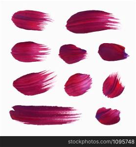 Vector hand drawn paint stains grunge set. Watercolor circle shape design elements