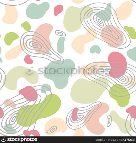 Vector hand drawn seamless pattern in neutral warm colors with various spots for packaging design, textile, wrapping paper, fabric. Vector hand drawn seamless pattern in neutral warm colors with various spots for packaging design, textile, wrapping paper, fabric.