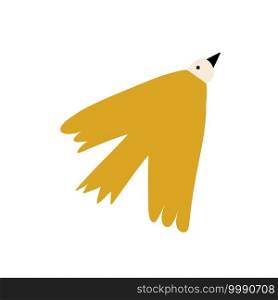 Vector hand drawn stylized flying bird. Decor baby element. Scandinavian style for kids illustration, web design.. Vector hand drawn stylized flying bird. Decor baby element. Scandinavian style for kids illustration, web design