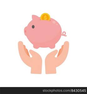 vector hand holding dollar saving concept Save cash for investment