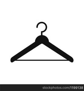 Vector hanger icon. The flat silhouette is isolated on a white background for websites, apps, and themed fashion and clothing design.