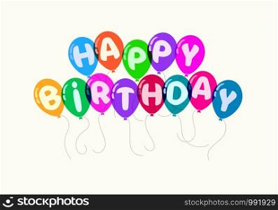 vector happy birthday background for greeting cards. colorful flying balloons and happy birthday text. transparent balloon eps10 illustration