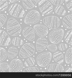 Vector happy easter background. Grey and white eggs cartoon doodle print. Holiday hand drawn seamless pattern. happy easter vector background eggs cartoon doodle seamless pattern