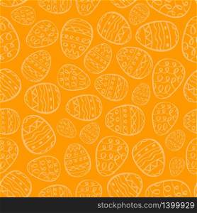 Vector happy easter background. Orange eggs cartoon doodle print. Holiday hand drawn seamless pattern. happy easter vector background eggs cartoon doodle seamless pattern