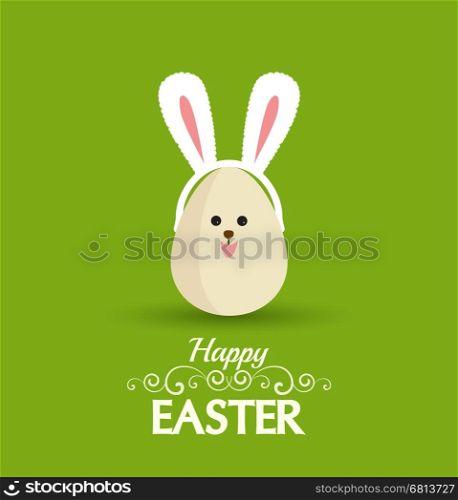 Vector Happy easter eggs with rabbit ears