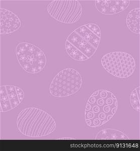 Vector Happy Easter seamless pattern eggs festive background. Wallpaper with ornamental eggs, gift fabric wrapping paper, prints illustration. Happy Easter seamless pattern eggs festive background