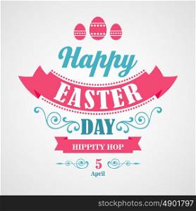 Vector Happy Easter Typographical Background. Retro design. Happy Easter Typographical Background