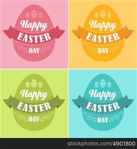 Vector Happy Easter Typographical Background. Retro design. Happy Easter Typographical Background