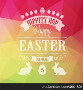Vector Happy Easter Typographical Poster. Retro design. Happy Easter Typographical Poster