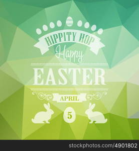 Vector Happy Easter Typographical Poster. Retro design. Happy Easter Typographical Poster