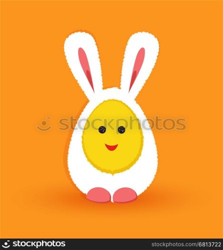Vector Happy easter. Vector Happy easter eggs in a rabbit costume