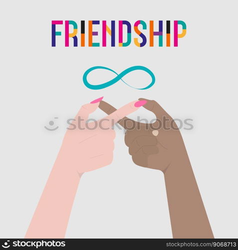 Vector Happy Friendship day greeting card. Vector illustration