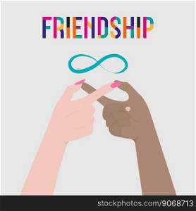 Vector Happy Friendship day greeting card. Vector illustration