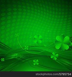 Vector Happy Saint Patrick&#39;s Day Background with clover