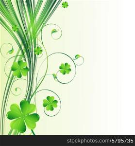 Vector Happy Saint Patrick&#39;s Day Background with clover