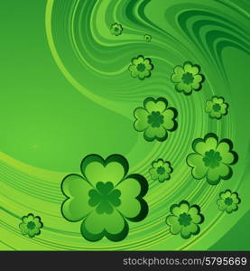 Vector Happy Saint Patrick&amp;#39;s Day Background with clover