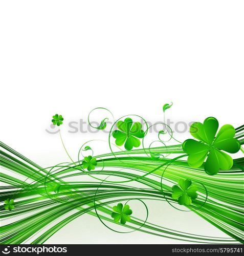 Vector Happy Saint Patrick&amp;#39;s Day Background with clover
