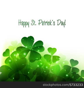 Vector Happy Saint Patricks Day Background with clover