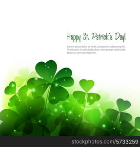 Vector Happy Saint Patricks Day Background with clover