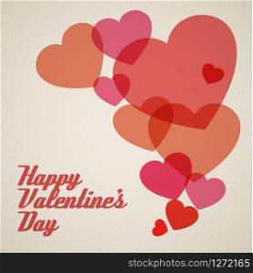 Vector Happy Valentine&rsquo;s card with hearts