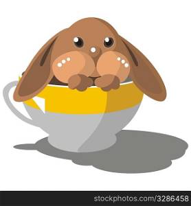 Vector. Hare in cup in color 08